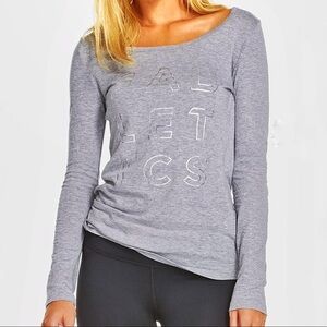 FABLETICS gray Heather silver logo size XS Long Sleeve